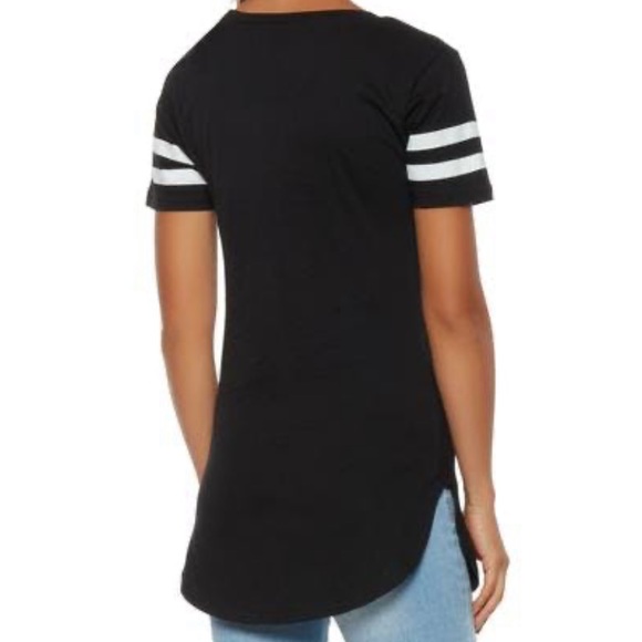 Varsity Stripe Sleeve Tunic Top or Mini Dress - Picture 3 of 5